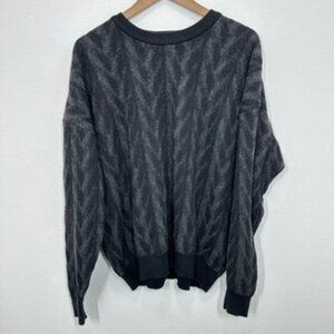 Tundra Vintage Size XL Geometric Wool‎ Blend Grandpa Sweater Crewneck 90s
